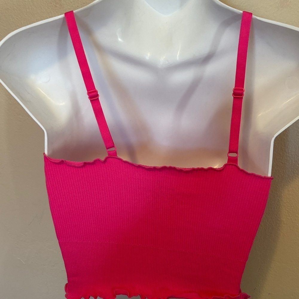 Pink Ribbed Women's Top - Picture 2 of 3